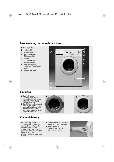 KitchenAid EXCELLENCE SILENCE 1400 - Washing machine - EXCELLENCE SILENCE 1400 - Washing machine DE (858355203000) Mode d'emploi