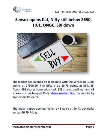 TRADEINDIA RESEARCH SHARE MARKET TIPS