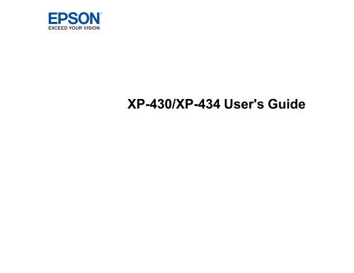 Epson Epson Expression Home XP-434 Small-in-One&reg; Printer - User's Guide (Downloadable/Printable Version)