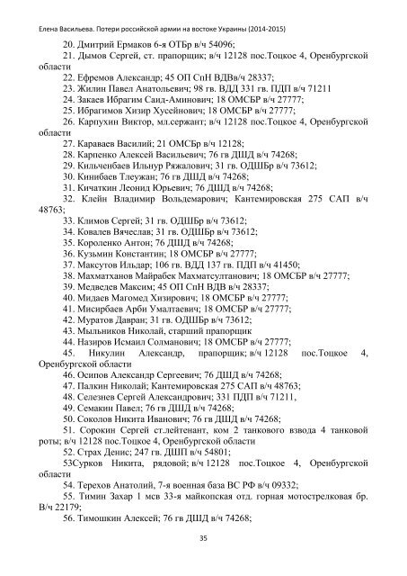  Потери российской армии на востоке Украины (2014-2016г.г.)