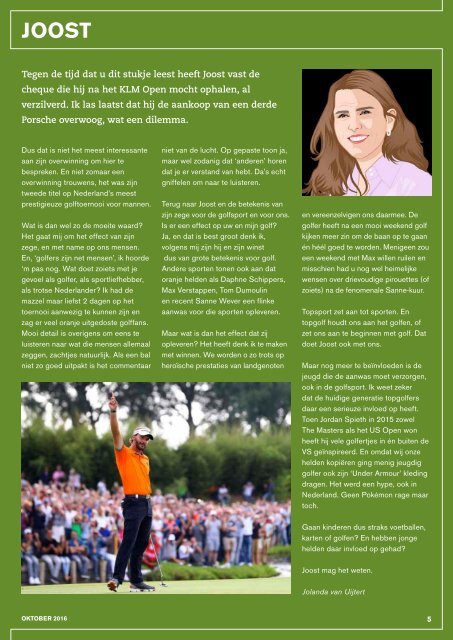 Clubblad van Golfclub De Dorpswaard | Oktober 2016 nr 101