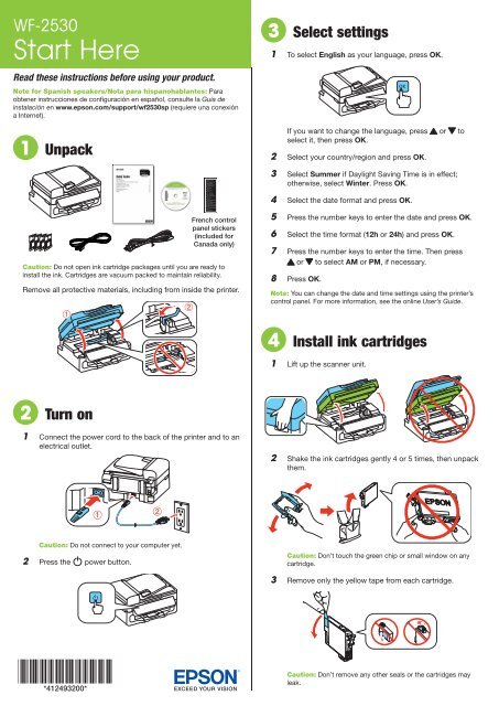 Epson Epson WorkForce WF-2530 All-in-One Printer - Start Here