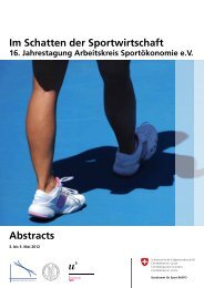 Im Schatten der Sportwirtschaft Abstracts - Bundesamt für Sport ...