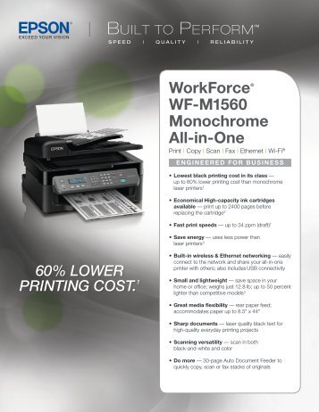 Epson Epson WorkForce WF-M1560 Monochrome Multifunction Printer - Product Specifications