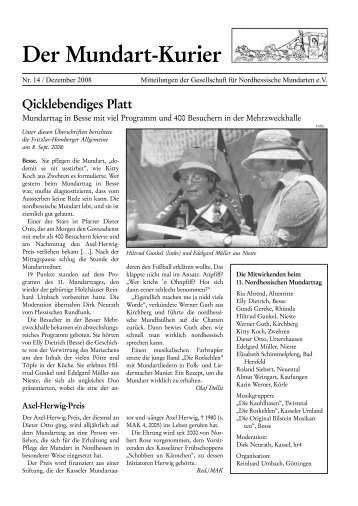 10 Gratis Magazine von NORDHESSISCHE.MUNDARTEN.DE