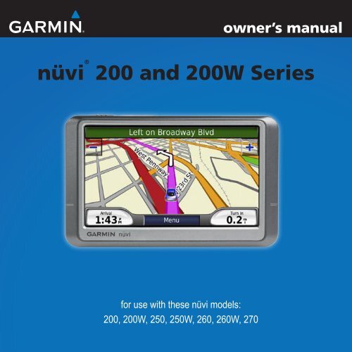 Garmin nuvi 200W - Owner's Manual