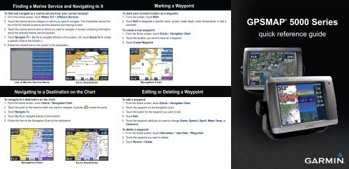 Garmin GPSMAP 5212 - Quick Reference Guide