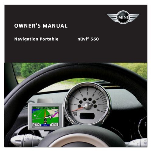 Garmin nuvi 360 GPS,OEM,MINI R56,NA - Owner's Manual