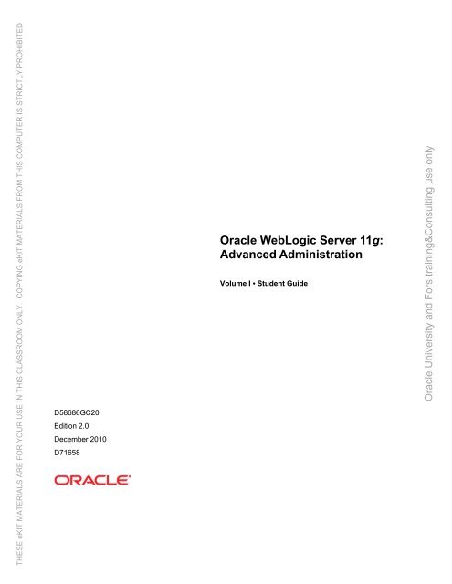 Weblogic Server 11g Advanced Administration