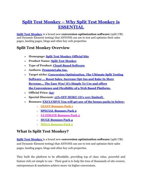 Split Test Mokey review- Split Test Mokey $27,300 bonus & discount