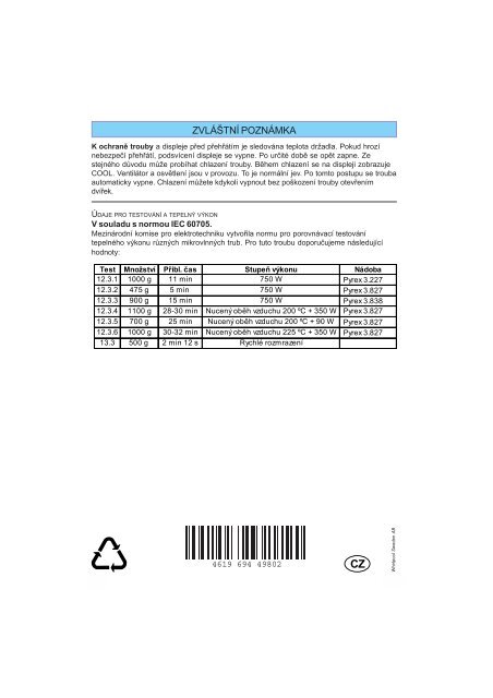 KitchenAid JT 358/Alu - Microwave - JT 358/Alu - Microwave CS (858735845640) Mode d'emploi