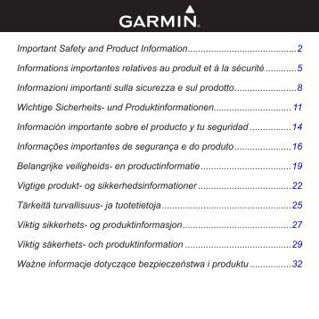 Garmin zÅ«moÂ® 390LM - Important Safety and Product Information
