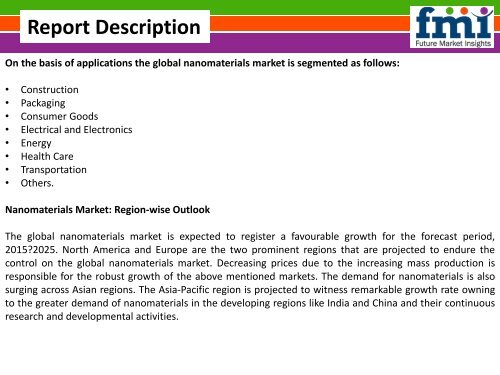 NNanomaterials Market Forecast and Segments, 2015-2025