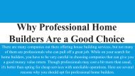 Why Professional Home Builders Are a Good Choice