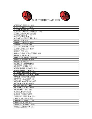 SUBSTITUTE TEACHERS - Vineland.org