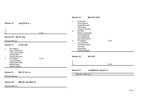 Programm - Ruderverein Dorsten