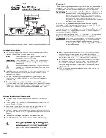Installation Instructions - John Crane Inc.