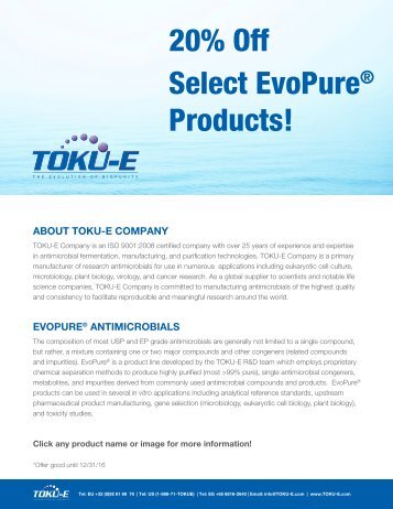 20% Off Select EvoPure Products!