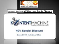 Kontent Machine 40% Discount Special Discount