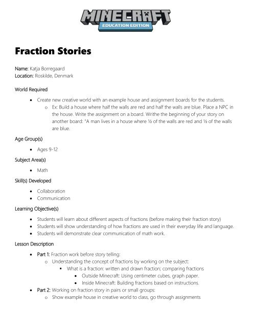 Fraction Stories