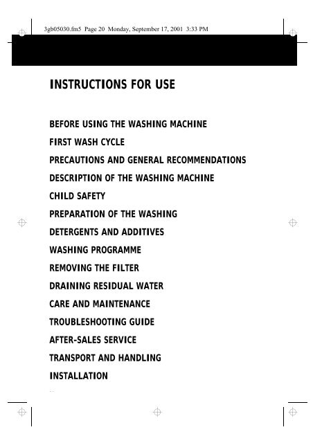 KitchenAid GRAND PRIX 1200 - Washing machine - GRAND PRIX 1200 - Washing machine EN (857061212900) Istruzioni per l'Uso