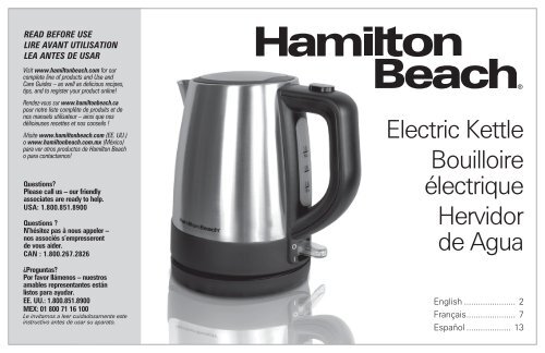 Hamilton Beach Stainless Steel Electric Kettle - 1-Liter - 40998