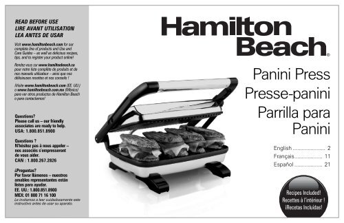 Hamilton Beach Panini Press Gourmet Sandwich Maker