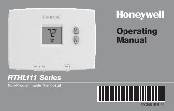 Honeywell Basic Non-Programmable Thermostat (RTHL111B) - Basic Non-Programmable Thermostat Operating Manual (English,Spanish) 