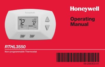 Honeywell Deluxe Digital Non-Programmable Thermostat (RTHL3550D) - Deluxe Digital Non-Programmable Thermostat Operating Manual (English,Spanish) 