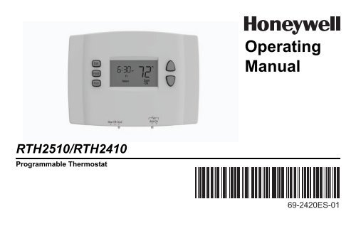 Honeywell 7-Day Programmable (RTH2510B) - 7-Day Programmable Operating ...