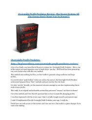 Overnight Profit Predator REVIEW & Overnight Profit Predator (SECRET) Bonuses