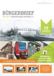 Bürgerbrief Vereinsheft Ausgabe 90 - November 2016 - Vereinsheft vom Bürgerverein Wüsting e.V.