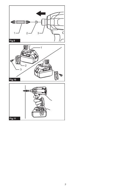 Makita Visseuse &agrave; chocs 18 V Li-Ion 3 Ah 170 Nm - DTD153RFJ - Notice