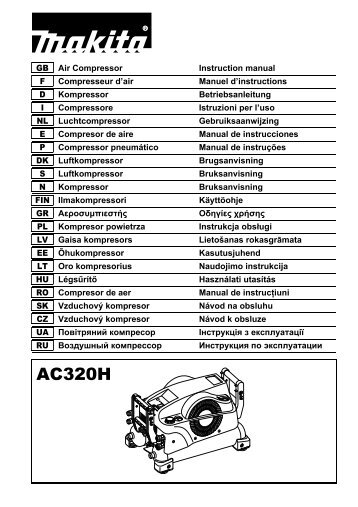 Makita Compresseur haute pression 1610 W 24,5 bar - AC320H - Notice