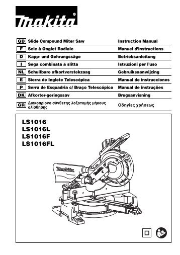 Makita Scie radiale 1510 W Ã 260 mm - LS1016 - Notice