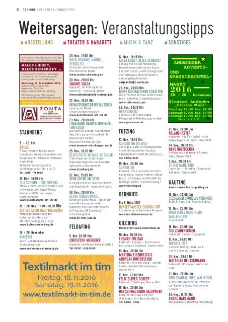 SchlossMagazin Fuenfseenland November 2016