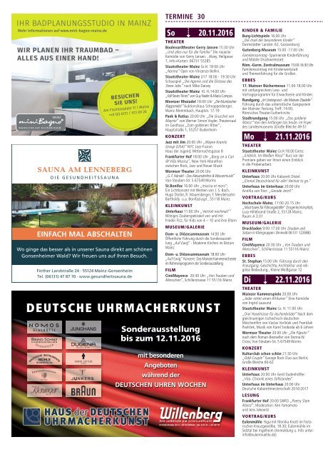 DER MAINZER - Das Magazin für Mainz und Rheinhessen - Nr. 314 - November 2016