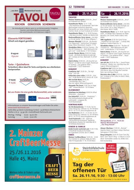 DER MAINZER - Das Magazin für Mainz und Rheinhessen - Nr. 314 - November 2016