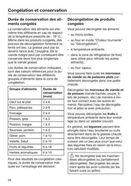 Miele FN 26062 ws - Mode d'emploi et instructions de montage