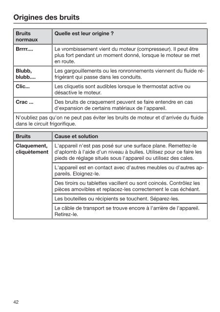 Miele FN 26062 ws - Mode d'emploi et instructions de montage