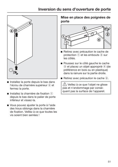 Miele FN 26062 ws - Mode d'emploi et instructions de montage