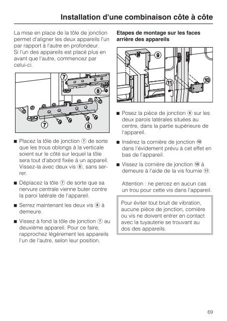 Miele KFN 11923 SD-2 - Mode d'emploi et instructions de montage