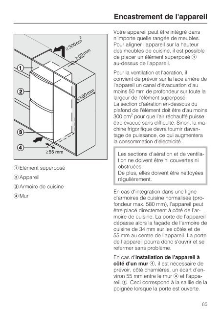 Miele KFN 11923 SD-2 - Mode d'emploi et instructions de montage