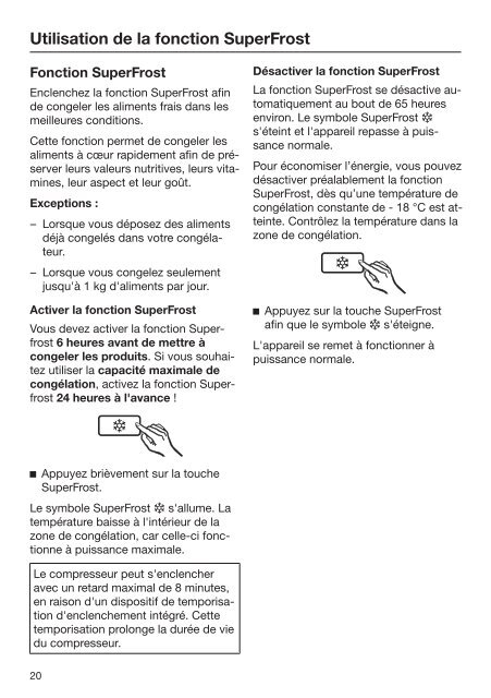 Miele FN 28062 ws - Mode d'emploi et instructions de montage