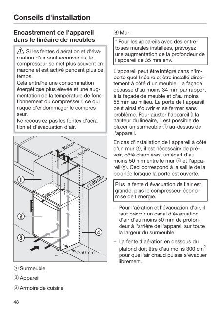 Miele FN 28062 ws - Mode d'emploi et instructions de montage