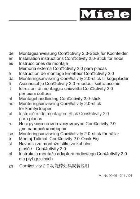 Miele DA 2690 EXTERN - Notice de montage