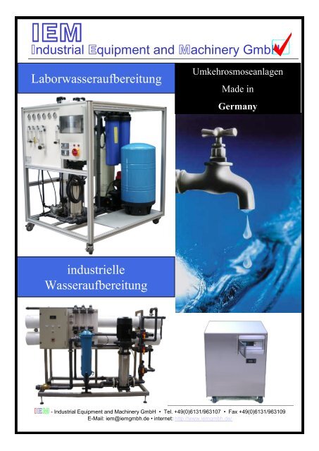 industrielle Wasseraufbereitung 