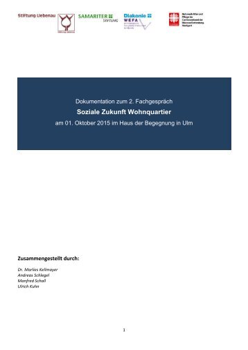 Dokumentation zum 2. Fachgespräch "Soziale Zukunft Wohnquartier"