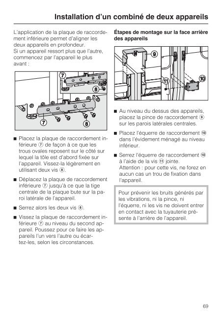 Miele KFN 11923 SD-2 - Mode d'emploi et instructions de montage