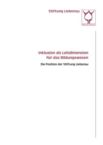 Positionspapier: Inklusion als Leitdimension für das Bildungswesen (2011)